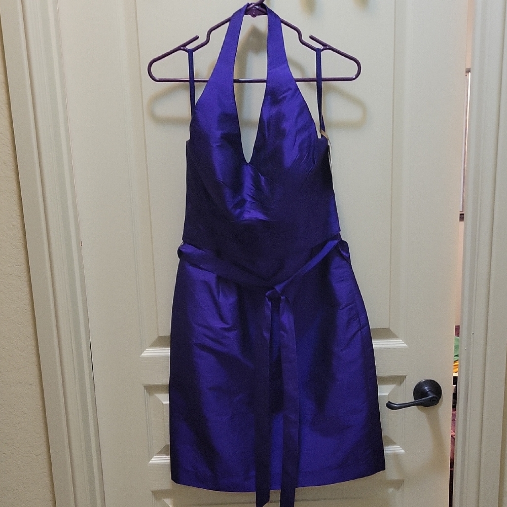 Elegant Purple Halter Dress